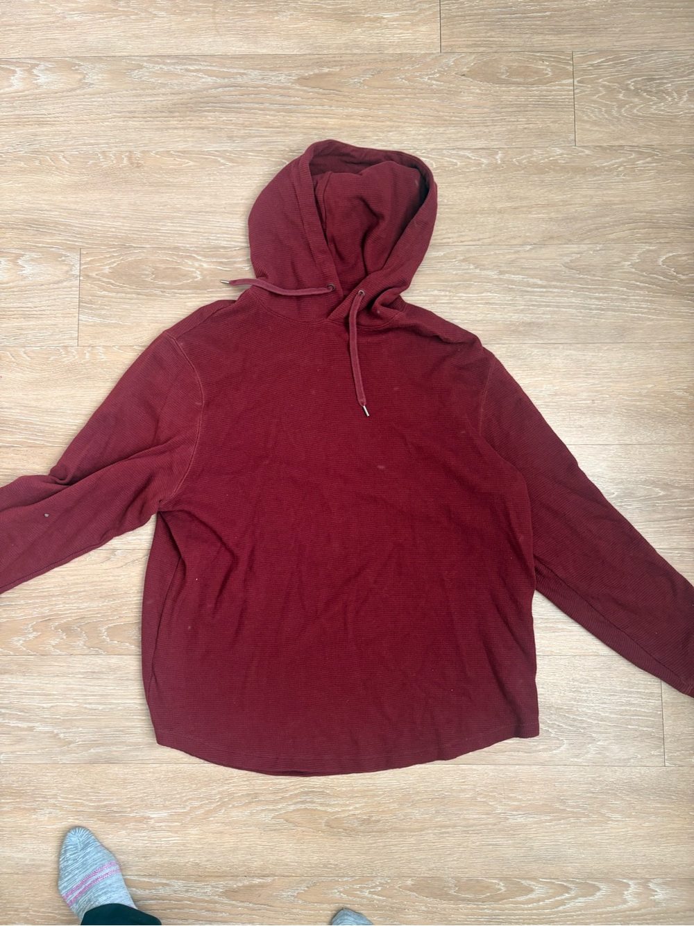 American Eagle Outfitters Crewneck Hooded Sweater - Burgundy